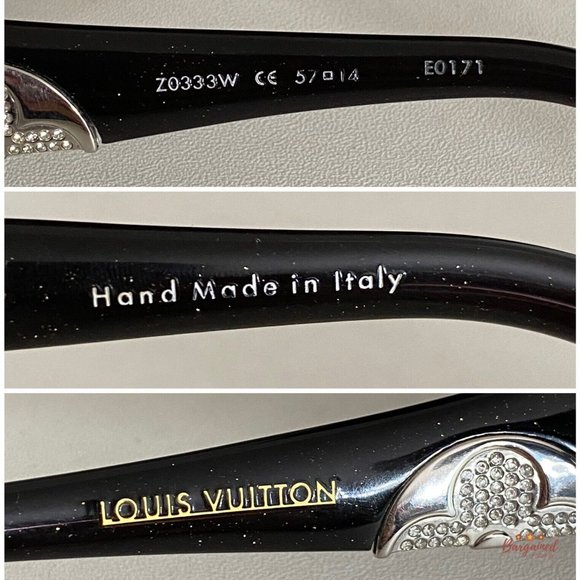 Authentic LOUIS VUITTON Black Speckling Acetate Iris PM Sunglasses Z0333W main image 4